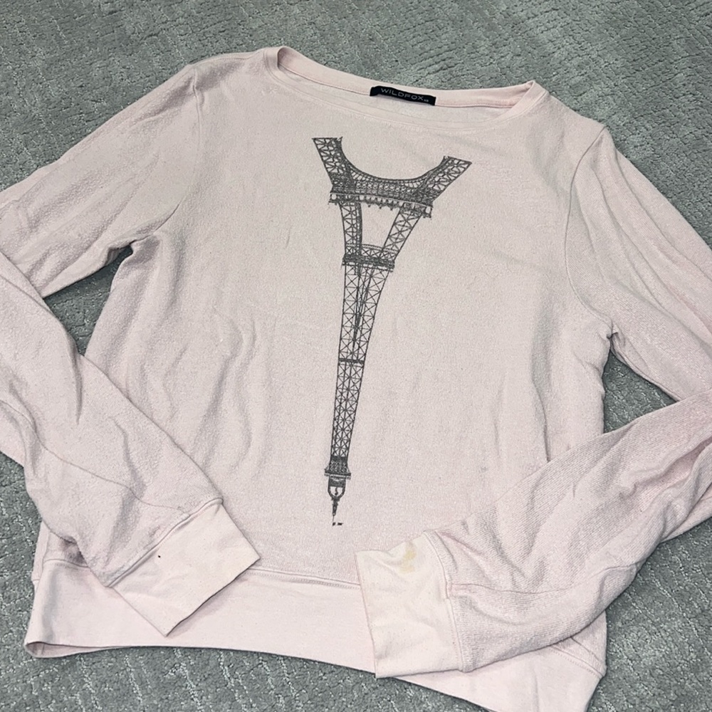 Wildfox Eiffel Tower Baggy Beach Jumper